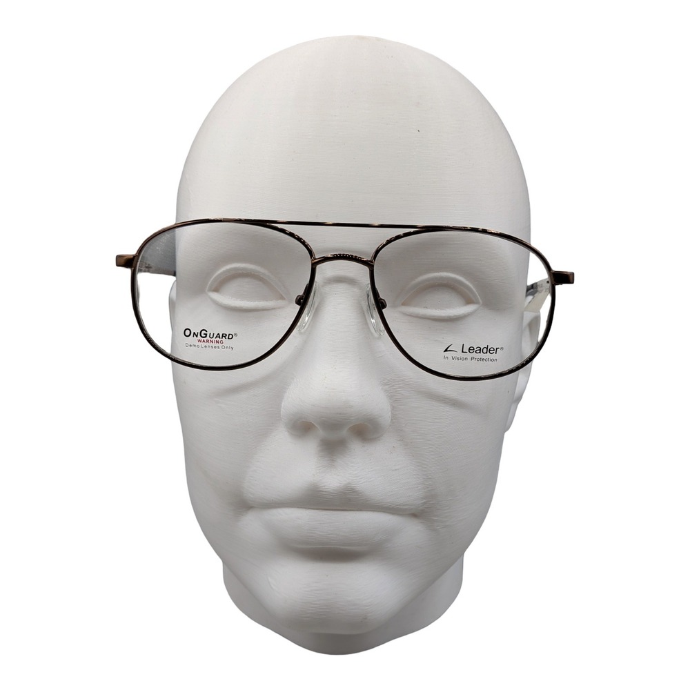 OnGuard Leader OG102 Safety Eyeglasses Chocolate Brown Aviator Frame 56-17-140